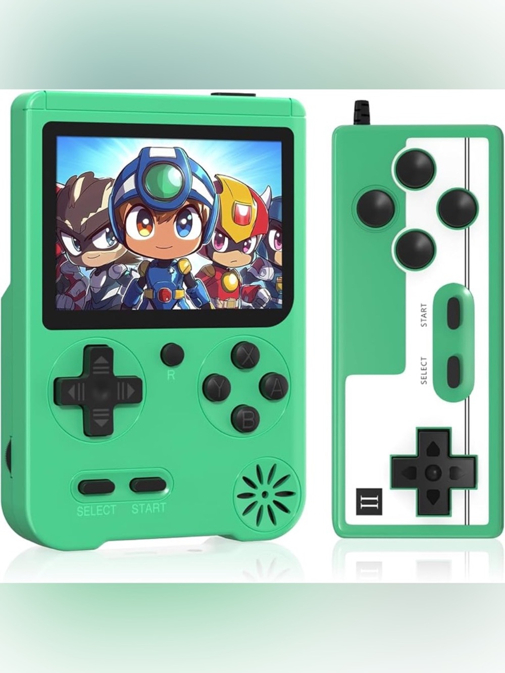 Retro Handheld Game Console, 3-inch IPS Screen 500 games (Green)